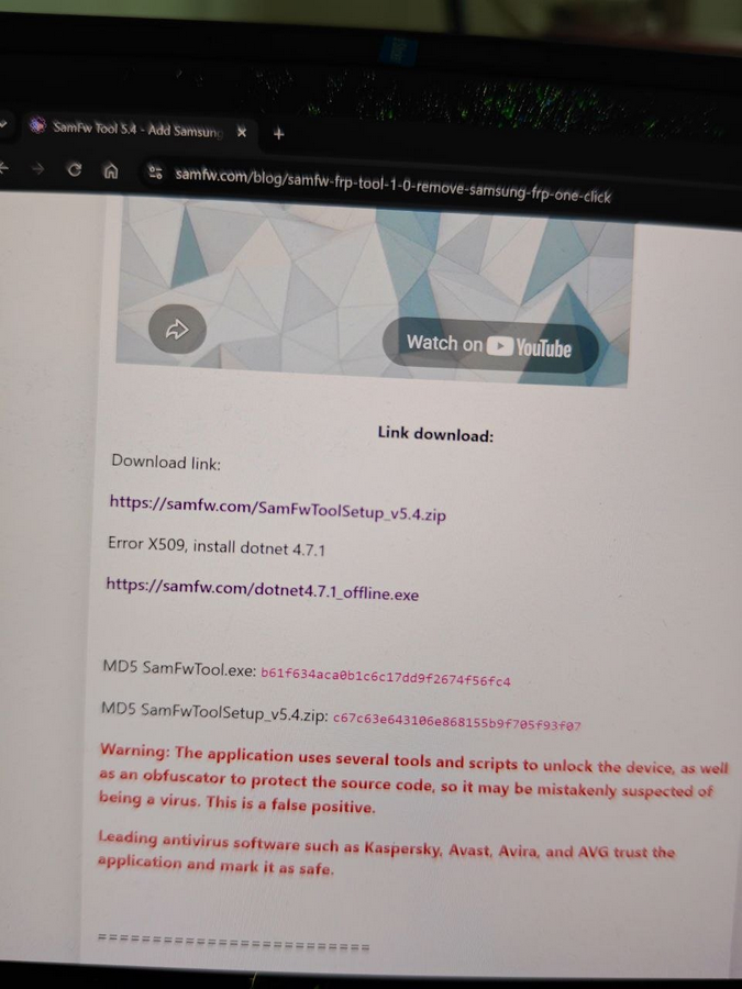 SamFW warning, SamFW scam, malware alert, Tungtata malware, Dang Thanh Tung fraud, stop using SamFW, critical security notice, cryptocurrency theft, Remote Access Trojan, computer virus, software supply chain attack, SamFW.com hack